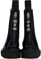 Toga Virilis Navy Ankle High Chelsea Boots