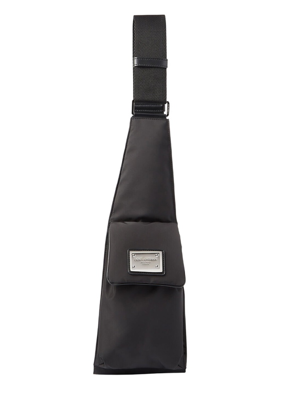 Photo: Dolce & Gabbana Logo Plaque Nylon Belt Bag