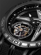 ROGER DUBUIS - Excalibur Spider Flying Tourbillon Limited Edition Hand-Wound Skeleton 39mm Titanium and Rubber Watch, Ref. No. RDDBEX0815 - Black