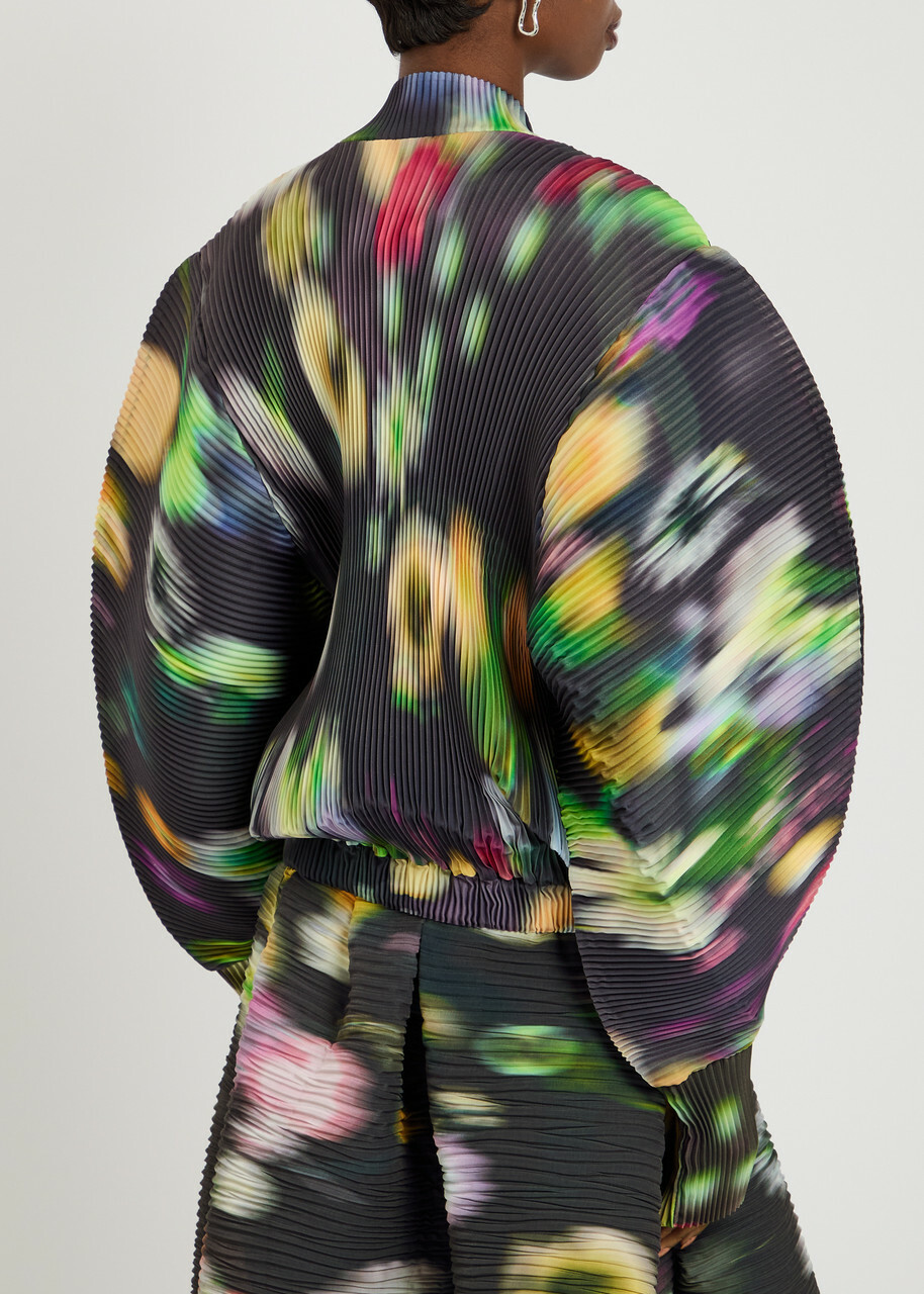 Julia Heuer Bexter Plissé Seersucker-satin Bomber Jacket - Black - One Size