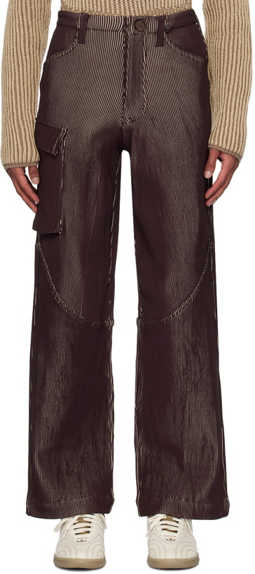 Photo: Isa Boulder SSENSE Exclusive Burgundy Blaze Cargo Pants