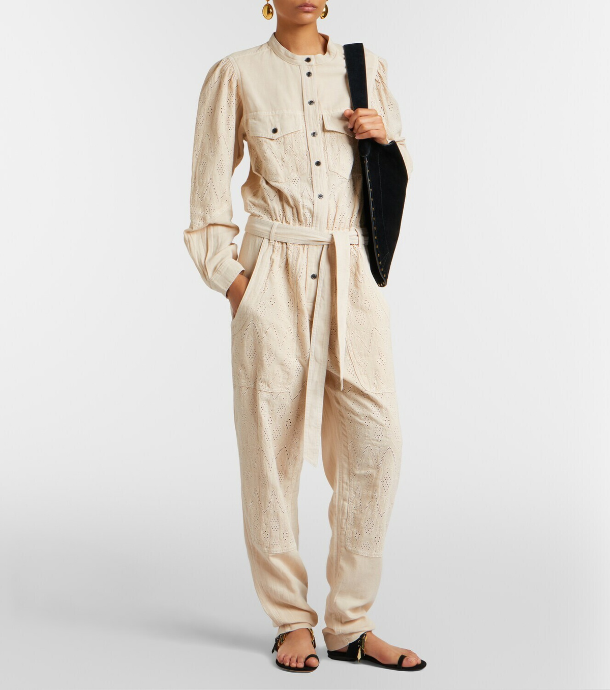 Marant Etoile Kellen broderie anglaise cotton jumpsuit