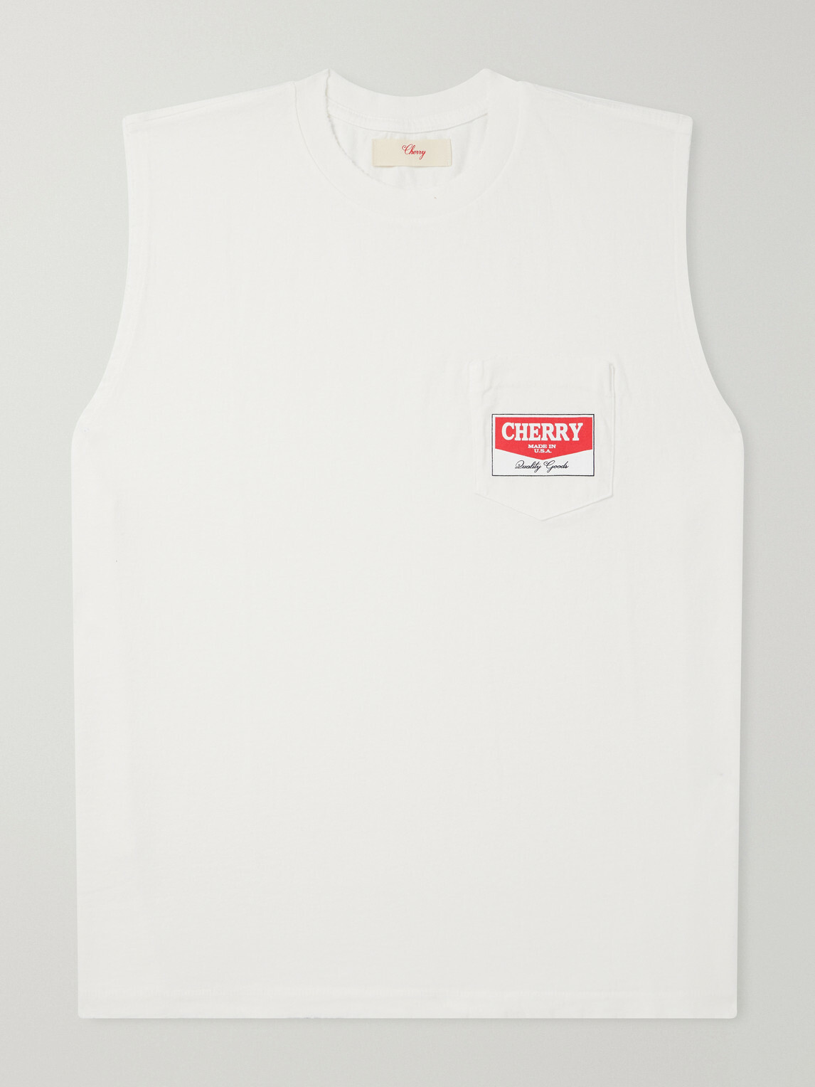 Cherry Los Angeles - Logo-Printed Distressed Cotton-Jersey Tank Top - Neutrals