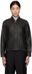 Uniform Bridge Black A-2 Faux-Leather Jacket