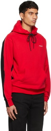 Marni Red & Black Paneled Fleece Hoodie