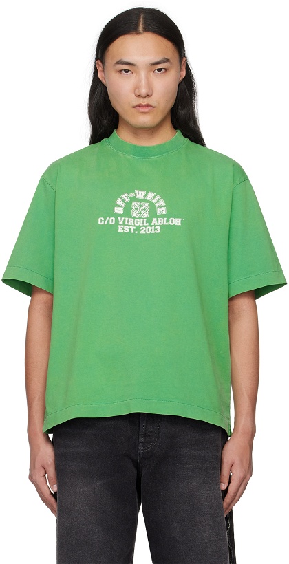 Photo: Off-White Green Printed T-Shirt