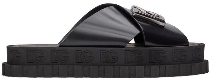 Photo: Dolce & Gabbana Black Logo Sandals