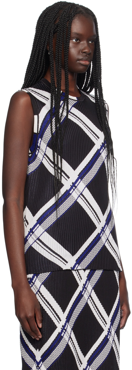 Burberry Black Silk Check Tank Top