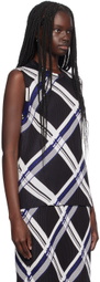 Burberry Black Silk Check Tank Top