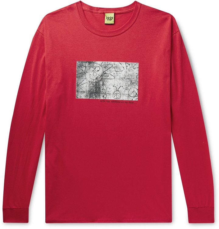 Photo: iggy - Printed Cotton-Blend Jersey T-Shirt - Red