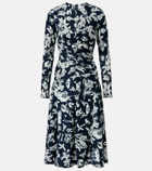 Erdem Floral ruched midi dress