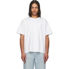 Les Tien White Lightweight Binded Neck Oversized T-shirt