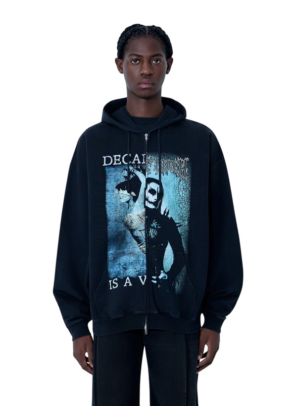 Photo: Vetements Cof Cut-Up Zip-Up Hooded Sweatshirt