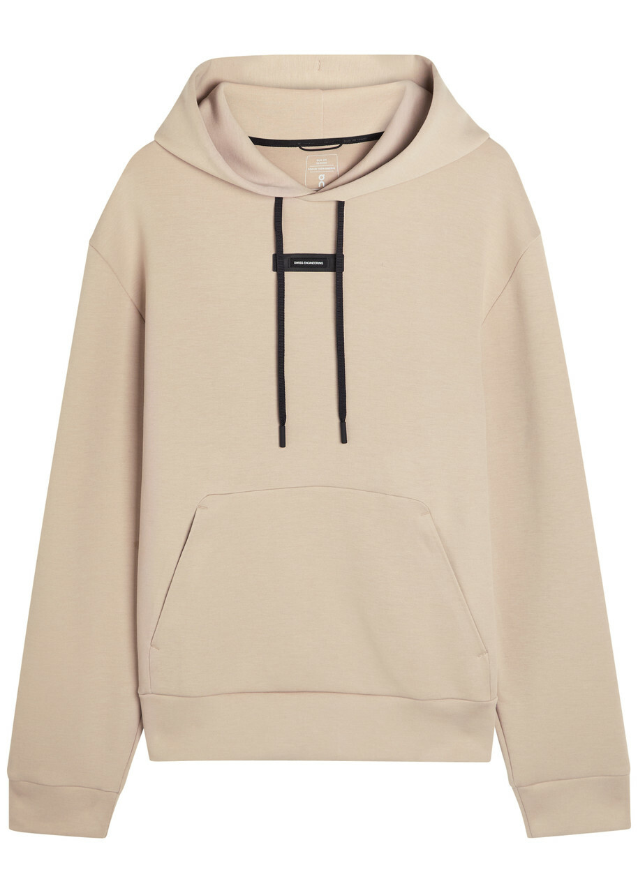 ON Focus Tech Hooded Cotton-blend Sweatshirt Beige