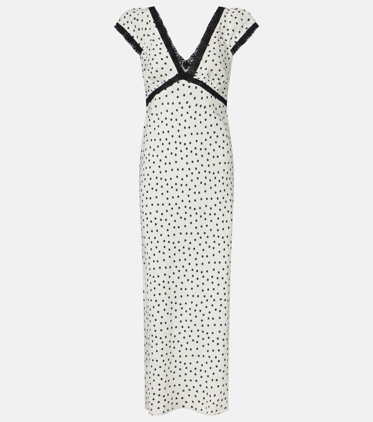 Rixo Iggy polka-dot linen-blend maxi dress