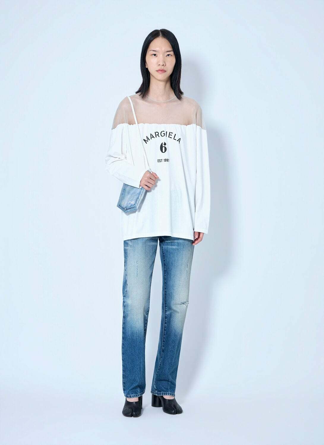 MM6 Maison Margiela Long Sleeve Heavy Cotton Jersey Tee