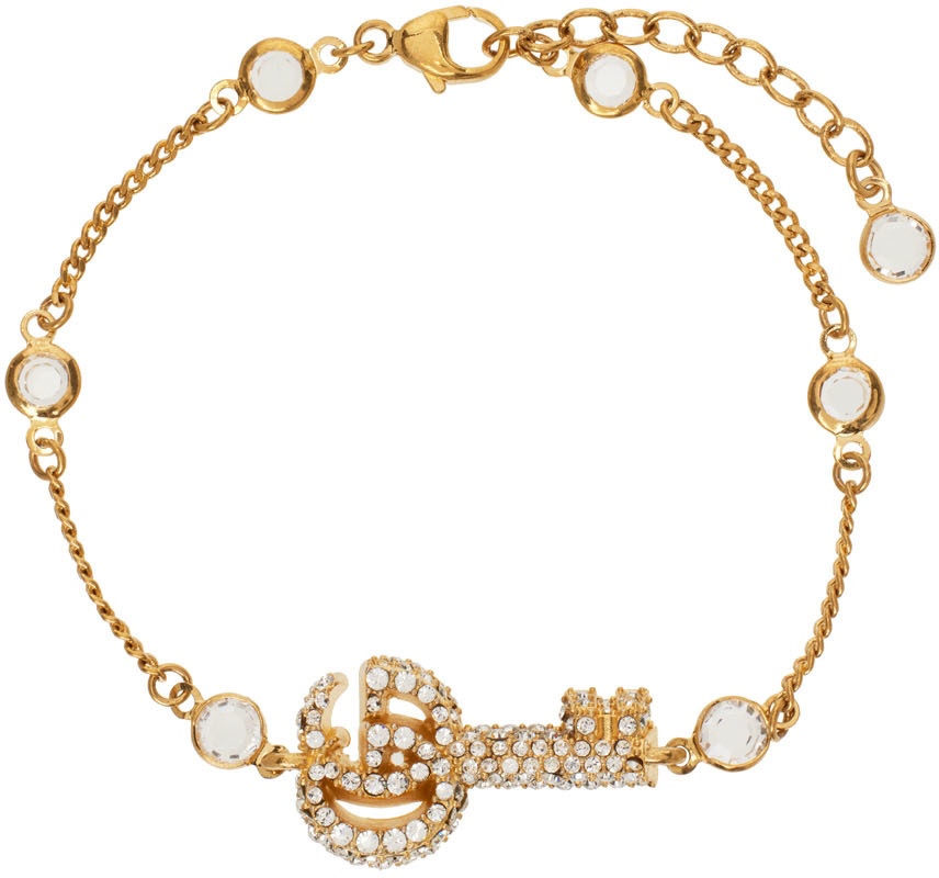 Bracelet with DG logo and rhinestones in Dorado for | Dolce&Gabbana® US