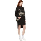 Fendi Black Pearls Bow Hoodie Dress