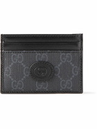 GUCCI - Leather-Trimmed Monogrammed Coated-Canvas Cardholder