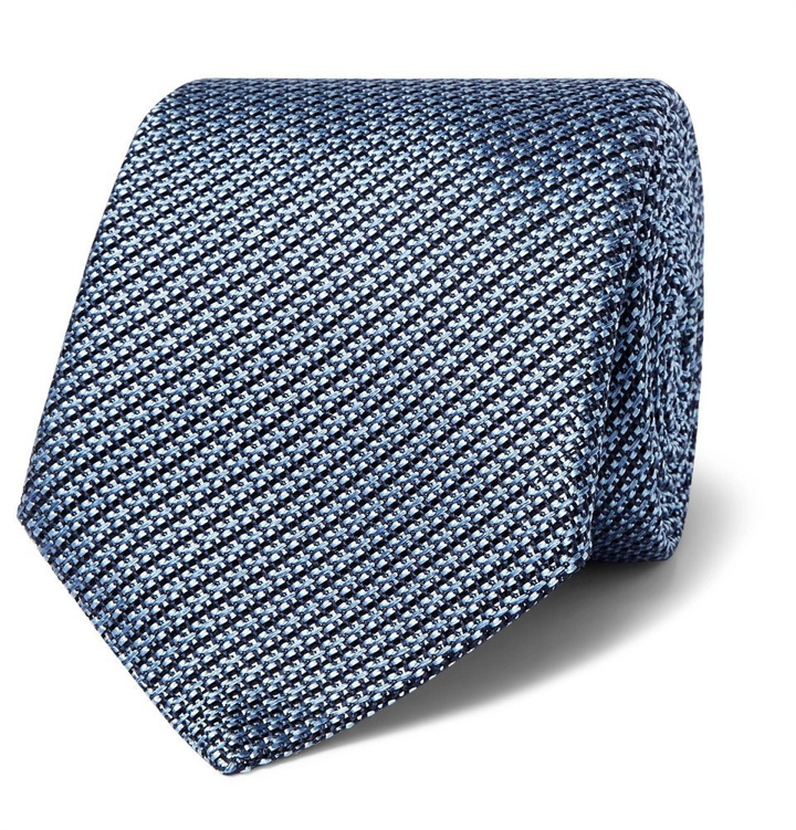 Photo: Canali - 8cm Woven Silk Tie - Blue