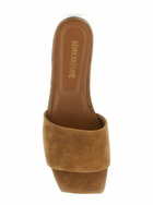 SEMICOUTURE Brown Slide Sandals In Suede Woman
