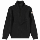 Moncler Men's Zip Collar Knit in Black