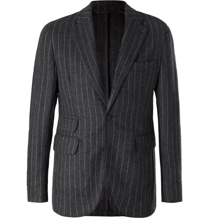 Photo: MAN 1924 - Grey Pinstriped Wool and Cashmere-Blend Suit Jacket - Men - Gray