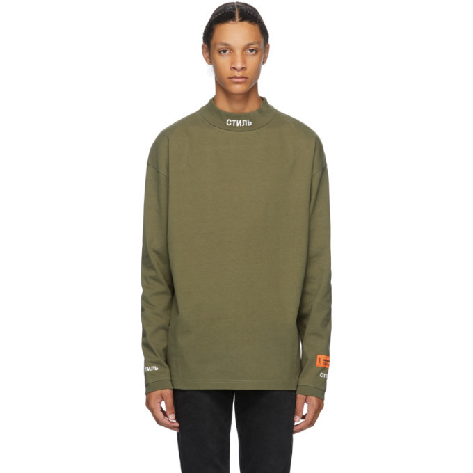 Heron Preston Khaki Style Long Sleeve T-Shirt Heron Preston