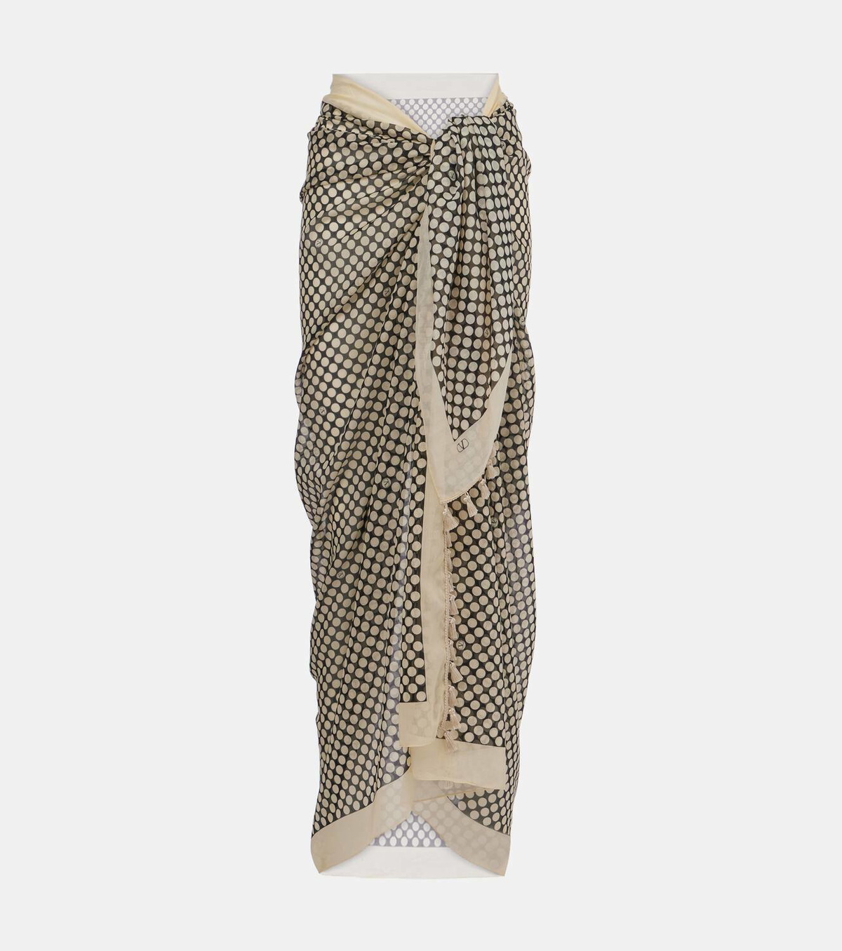 Valentino Plus De Pois cotton and silk beach cover-up