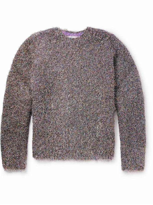 Photo: Jil Sander - Metallic Knitted Sweater - Gray