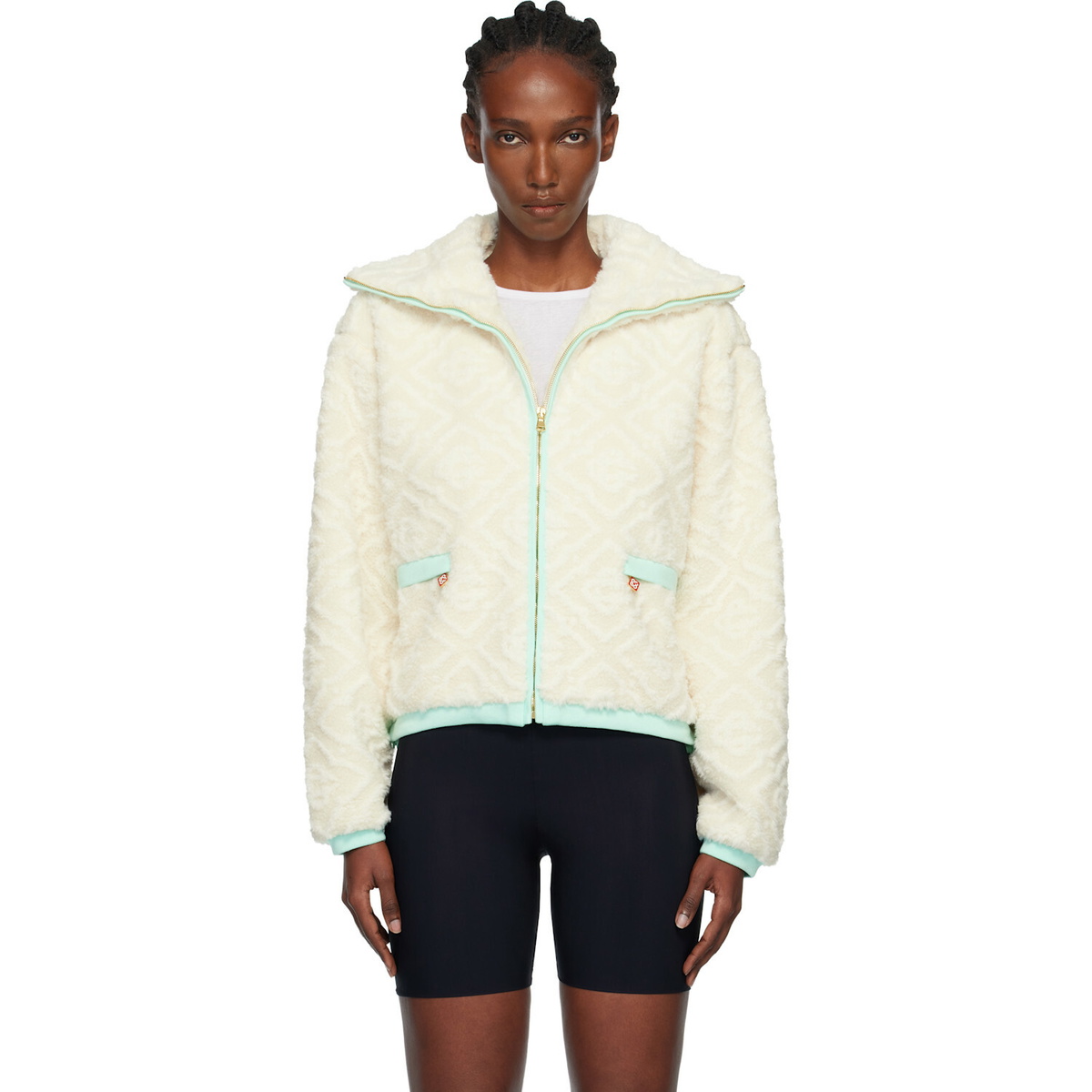 Casablanca Off-White Monogram Jacquard Fleece Jacket