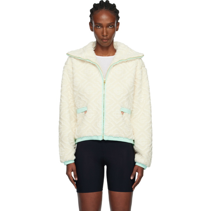 Photo: Casablanca Off-White Monogram Jacquard Fleece Jacket