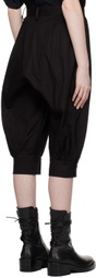 Yohji Yamamoto Black Gathered Hem Trousers