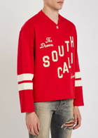 Amiri South Cali Appliquéd Cotton Football T-shirt White And Red