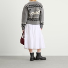 Damson Madder Women's Cecily Bunny Intarsia Collar Cardigan in Grey