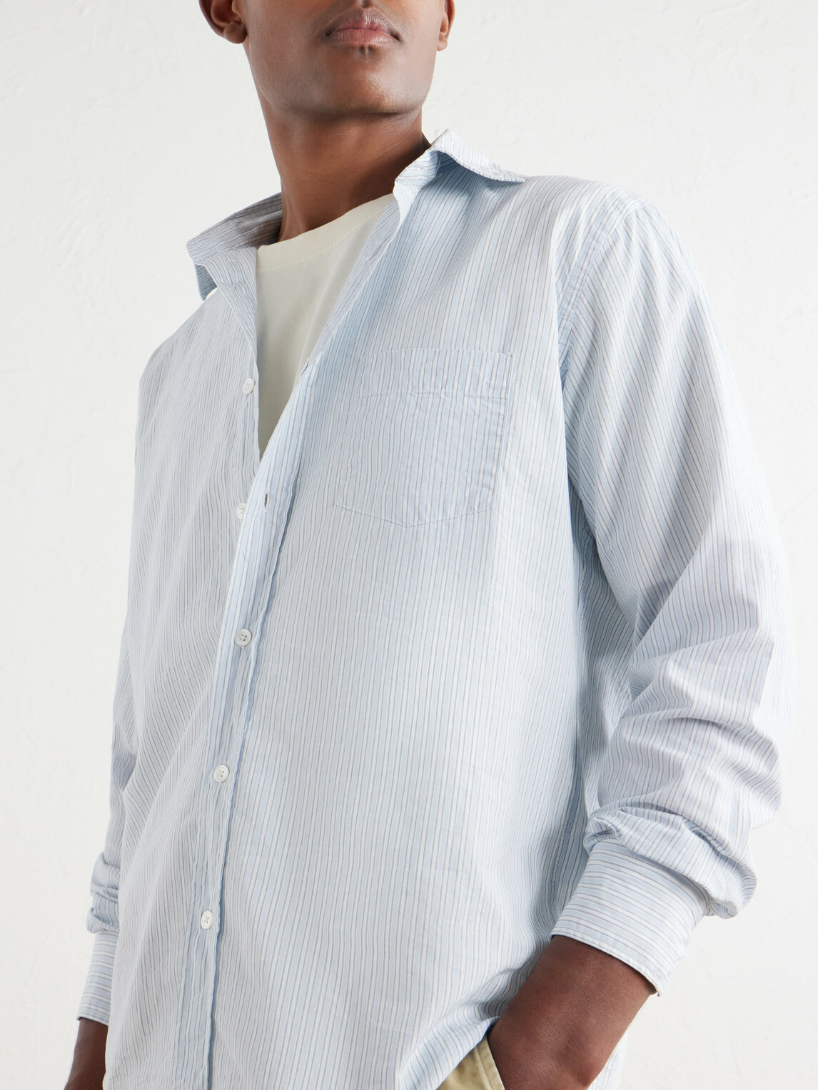 Hartford - Paul Cotton-Poplin Shirt - Blue