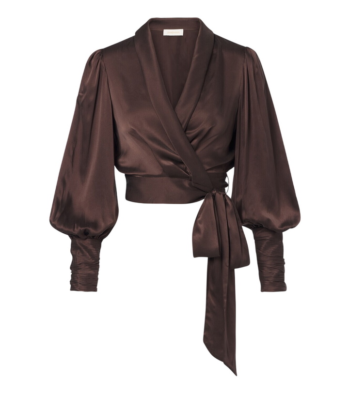 Photo: Zimmermann Silk satin wrap top