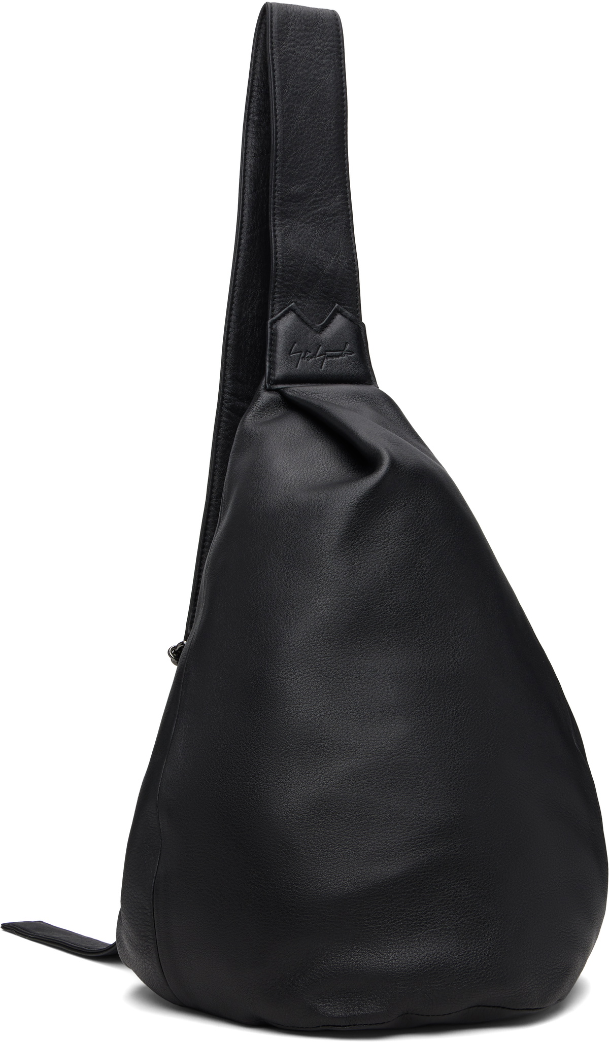 YOHJI YAMAMOTO Black Tuck Sling Medium Bag