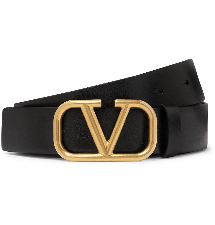 Photo: Valentino - 3cm Logo-Embellished Leather Belt - Black