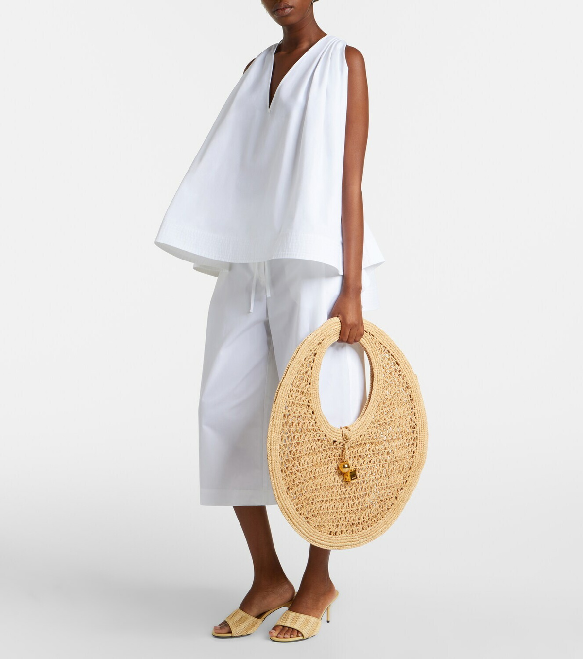 Jacquemus Spiaggia raffia top-handle bag