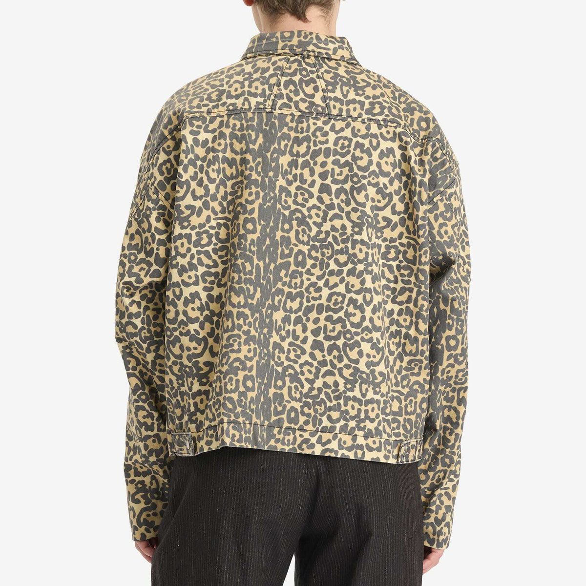 Rhude Men's Leopard Work Jacket in Black/Tan