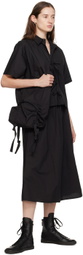Deiji Studios Black 'The Mid Cotton' Midi Skirt