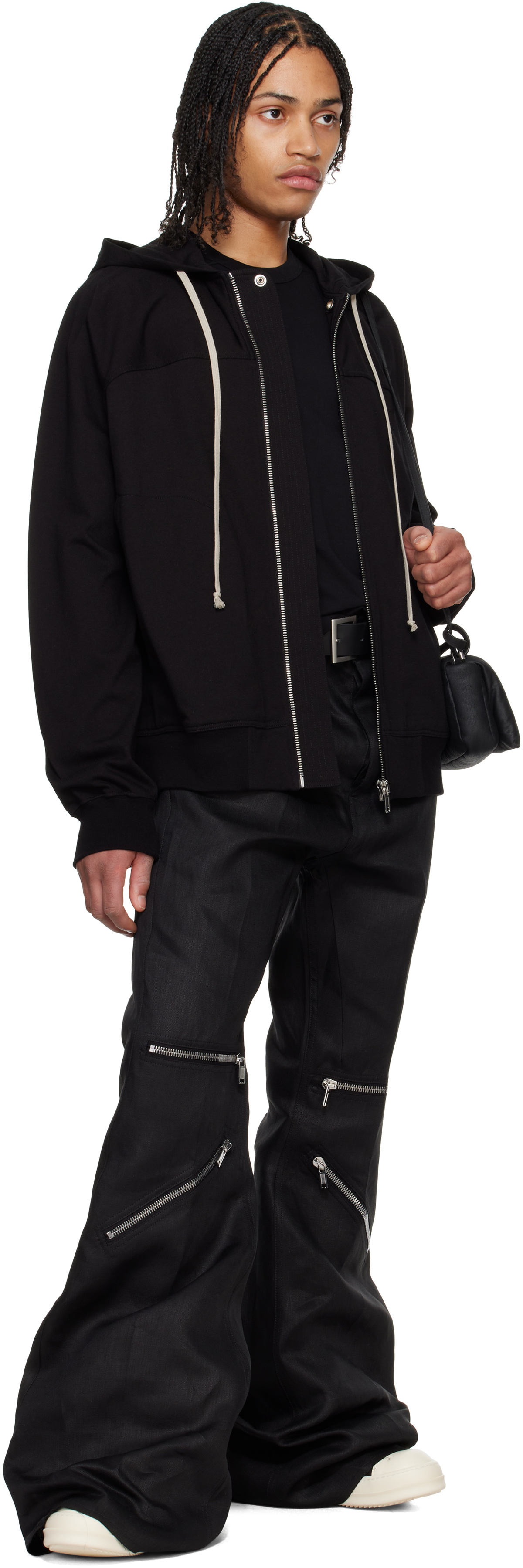 Rick Owens Black Hollywood Windbreaker Hoodie Rick Owens