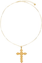 Veneda Carter Gold VC021 Ruby Cross Necklace