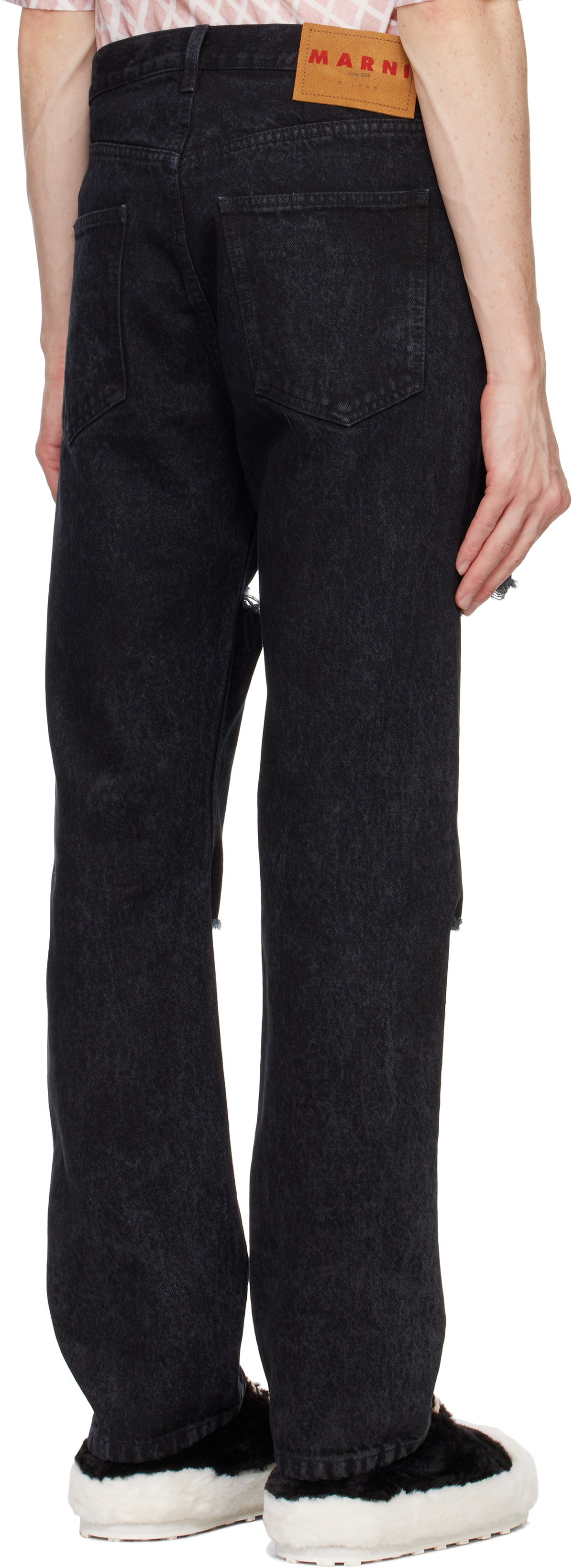 Marni Black Marble-Dyed Jeans Marni