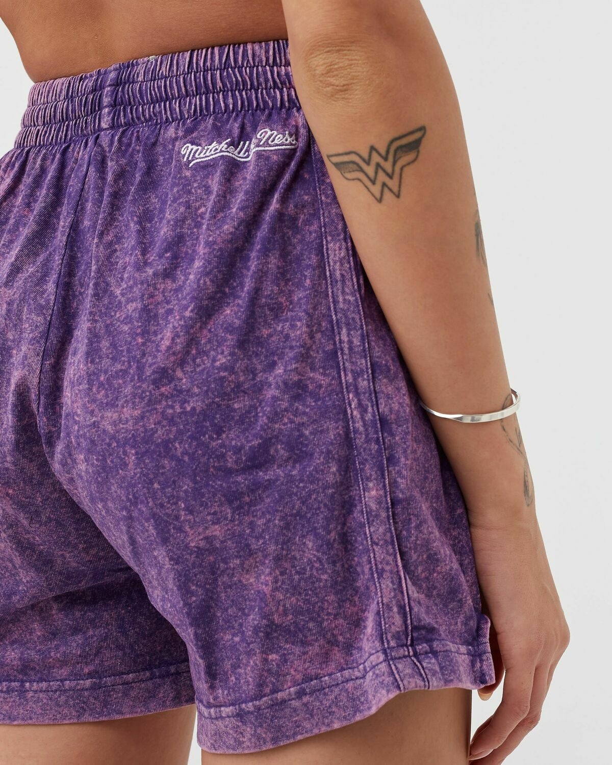 Mitchell & Ness Wmns La Lakers Acid Wash Short Purple - Womens - Casual Shorts