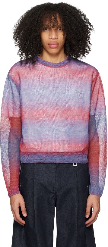 Photo: Wooyoungmi Pink & Purple Gradient Stripe Sweater