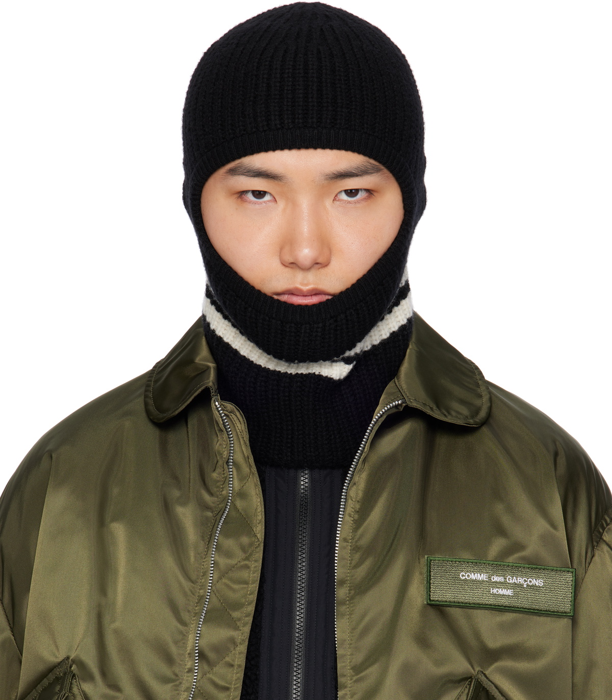 Comme des Garcons Homme Gray Lambswool Balaclava Comme des Garcons Homme