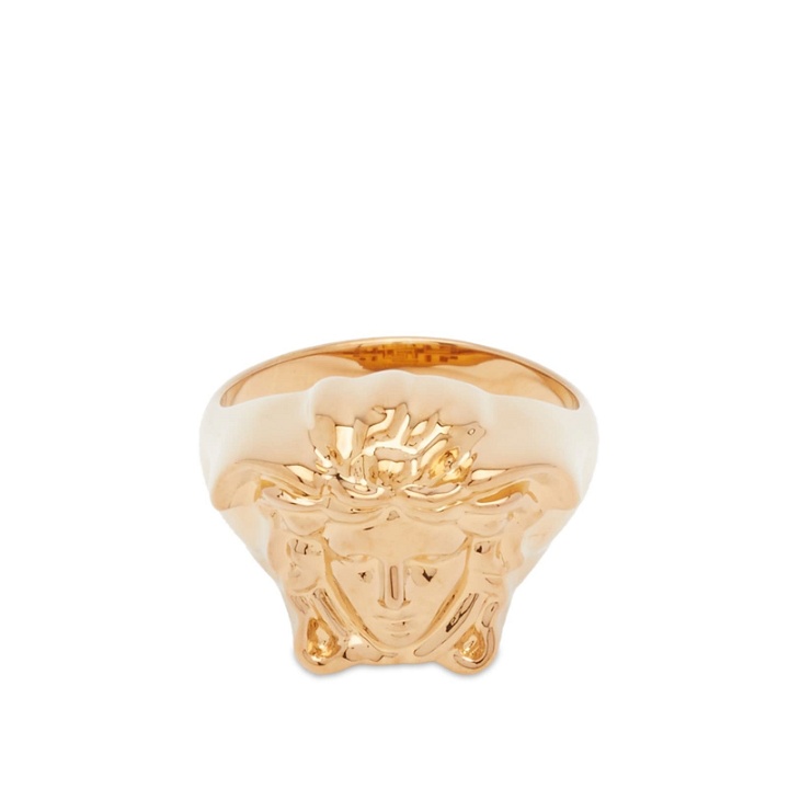 Photo: Versace Men's Oversized Medusa Head Ring in Gold