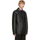 Acne Studios Black Leather Chore Jacket